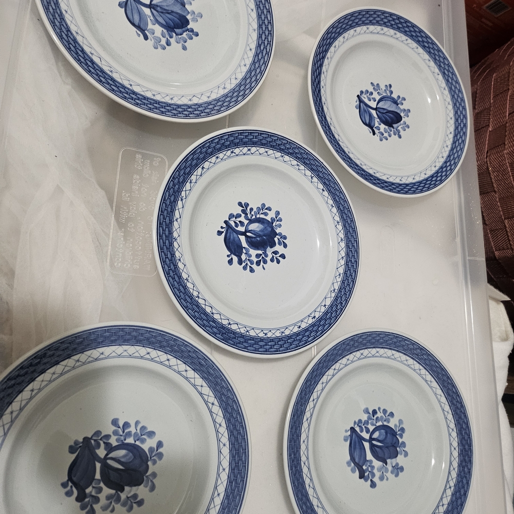 Vintage Royal Copenhagen five salad plates,